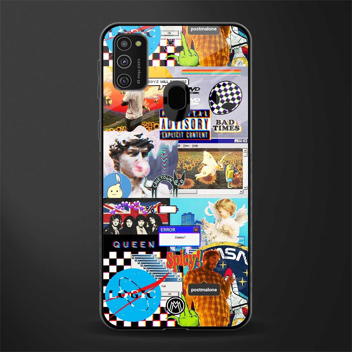 y2k collage aesthetic glass case for samsung galaxy m30s image
