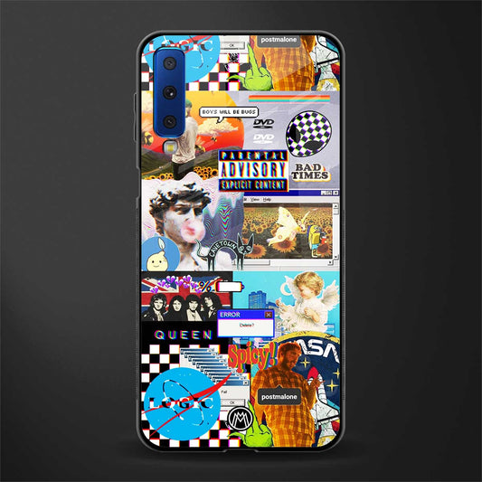 y2k collage aesthetic glass case for samsung galaxy a7 2018 image