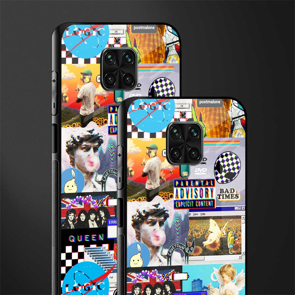 y2k collage aesthetic glass case for redmi note 9 pro max image-2