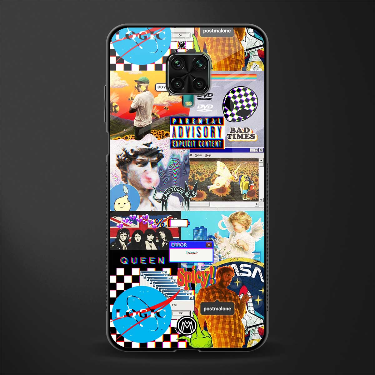 y2k collage aesthetic glass case for redmi note 9 pro image