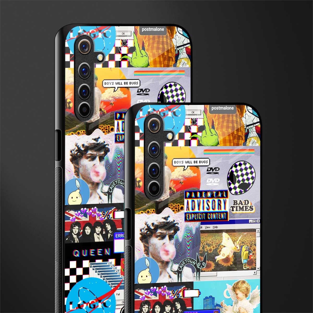 y2k collage aesthetic glass case for realme 6 pro image-2