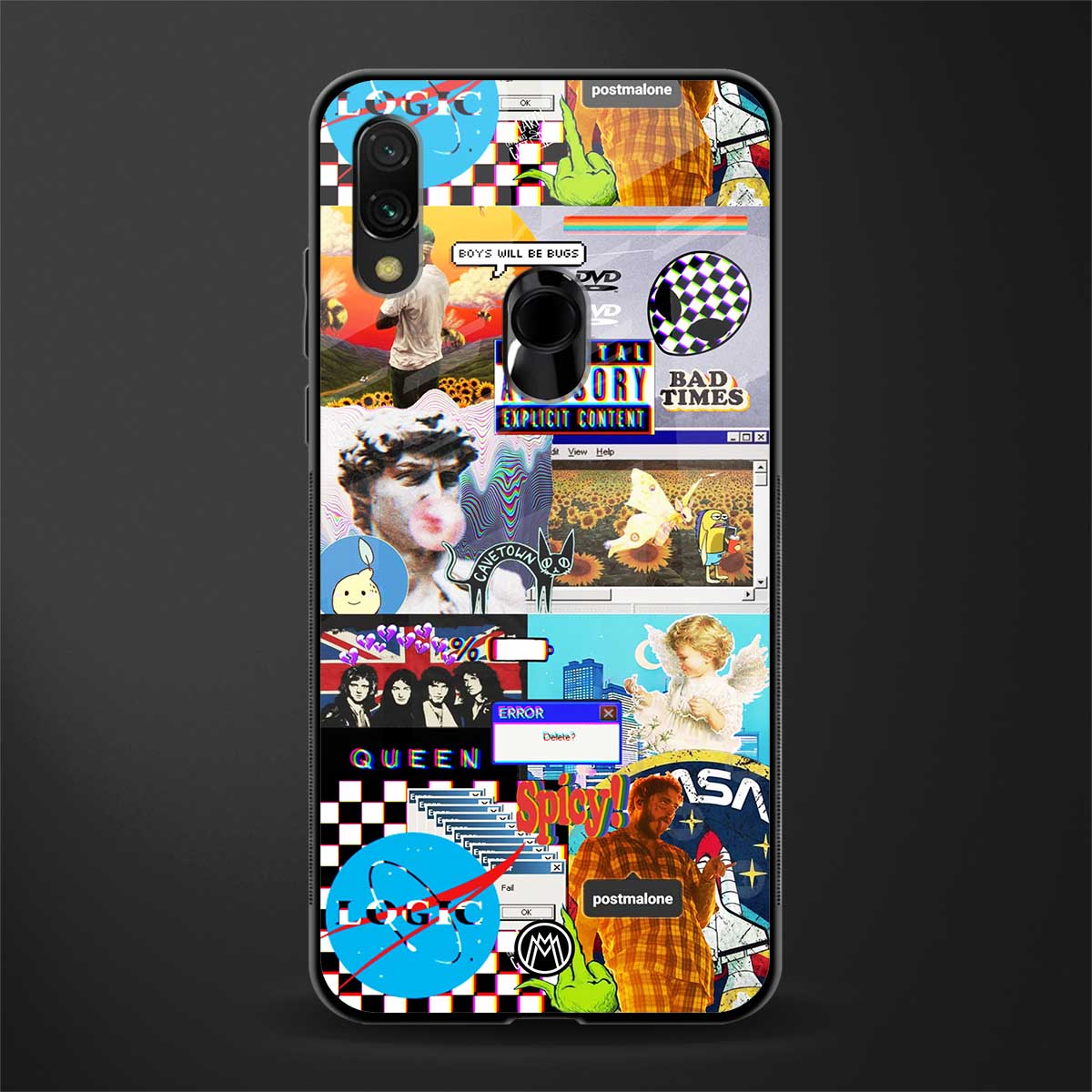 y2k collage aesthetic glass case for redmi y3 image