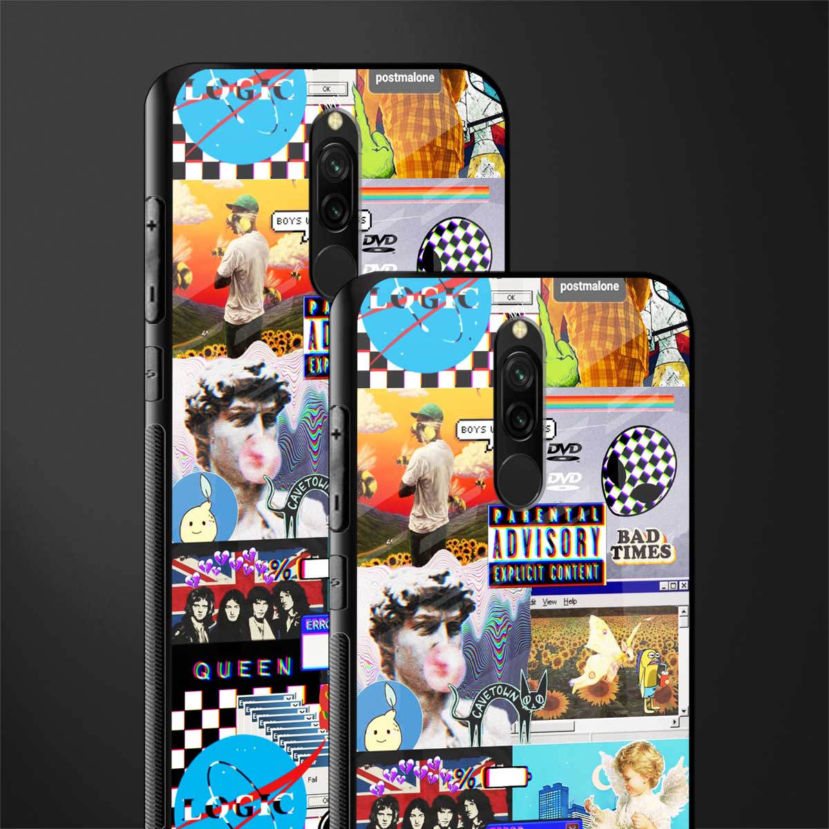 y2k collage aesthetic glass case for redmi 8 image-2