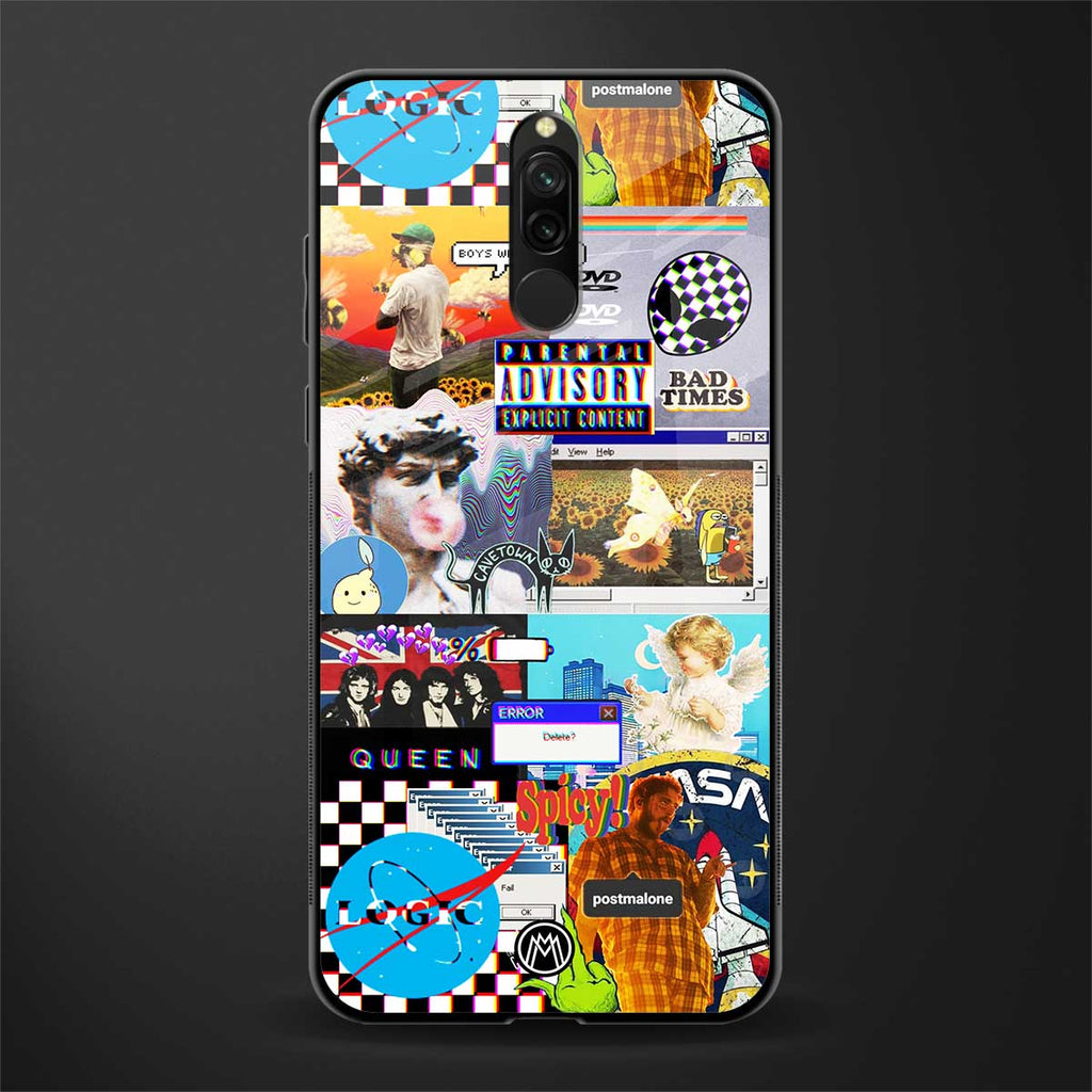 y2k collage aesthetic glass case for redmi 8 image