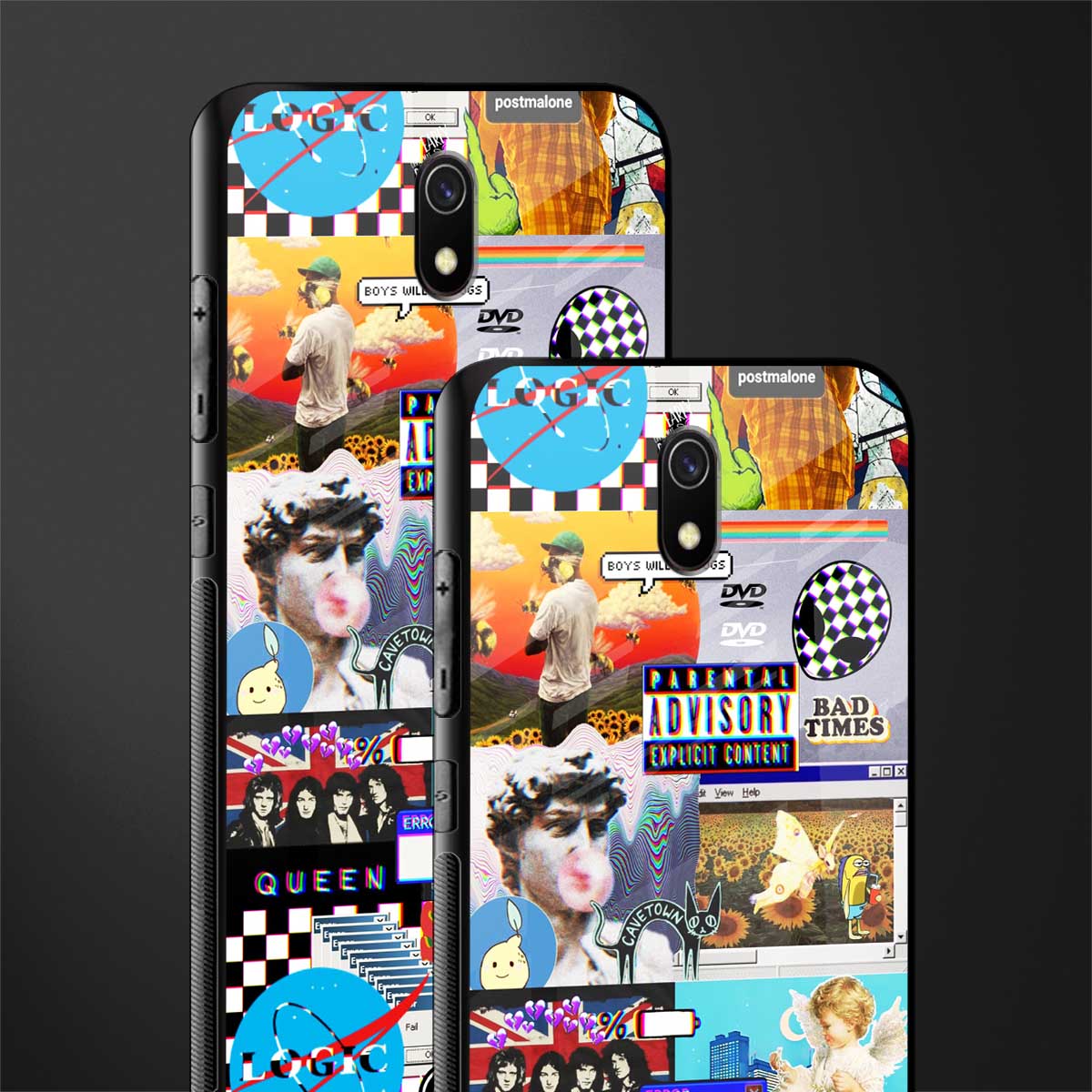 y2k collage aesthetic glass case for redmi 8a image-2