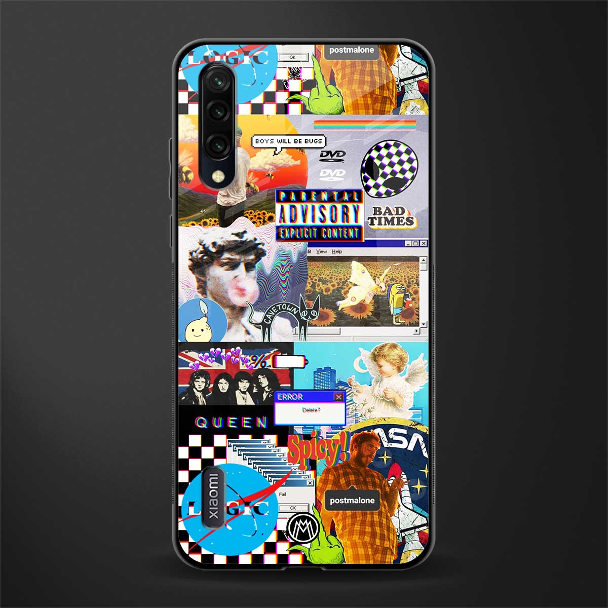 y2k collage aesthetic glass case for mi a3 redmi a3 image