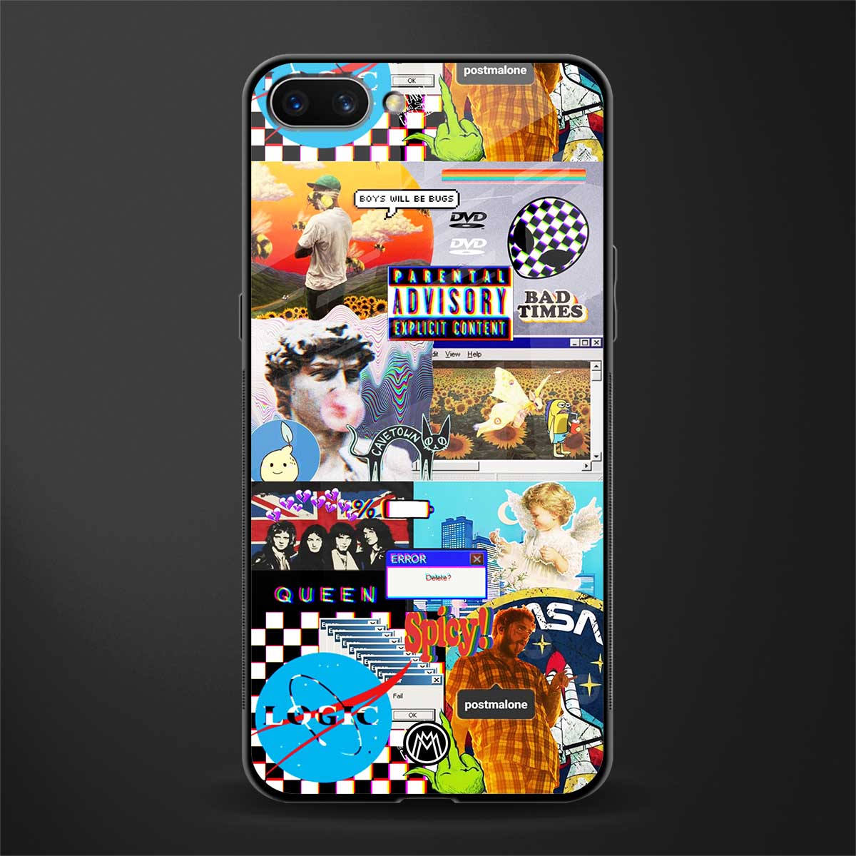 y2k collage aesthetic glass case for oppo a3s image