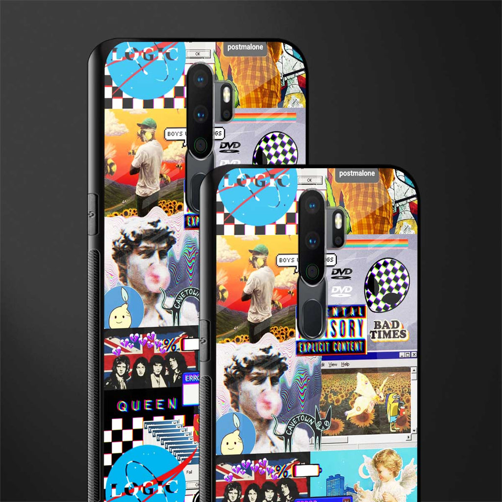 y2k collage aesthetic glass case for oppo a9 2020 image-2