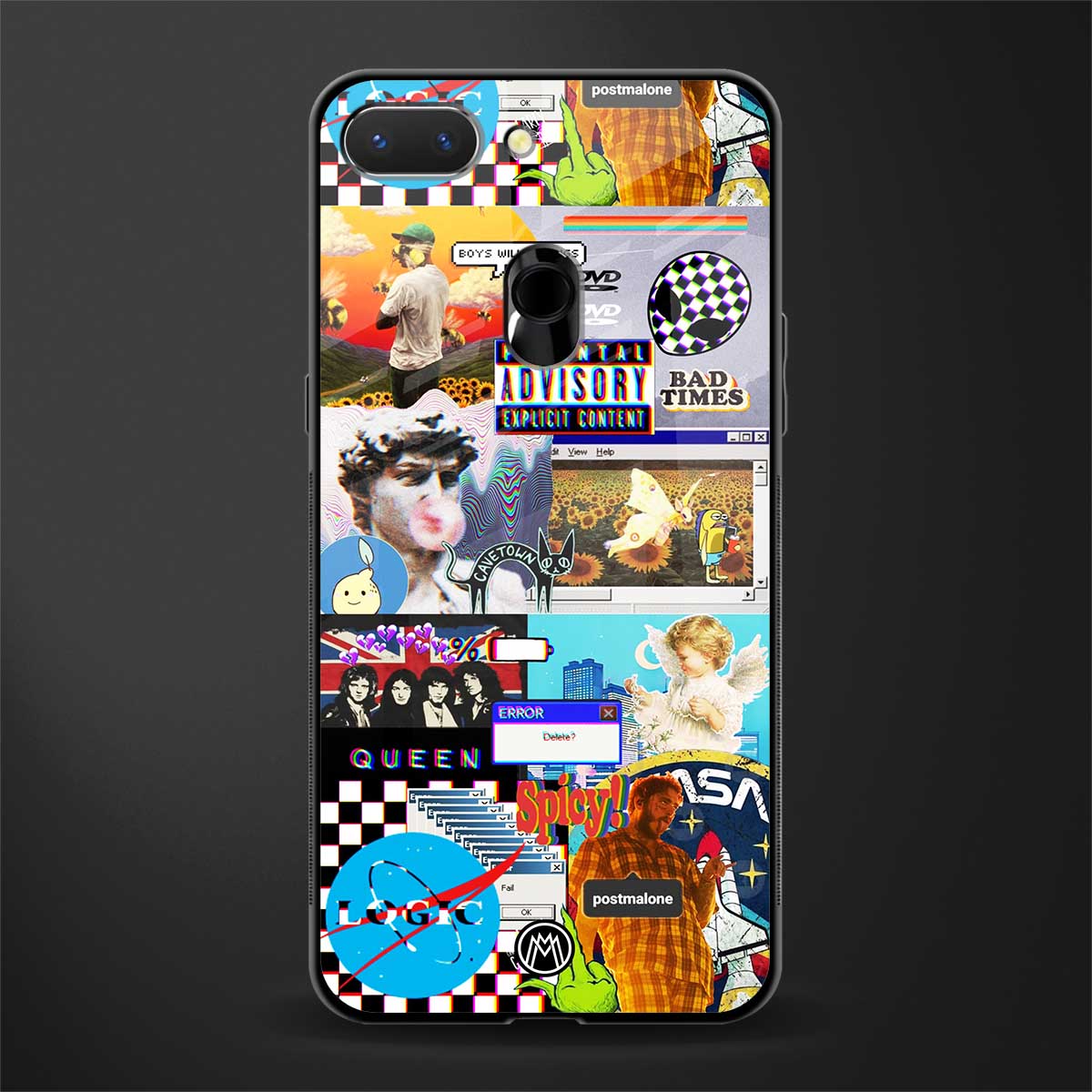y2k collage aesthetic glass case for oppo a5 image