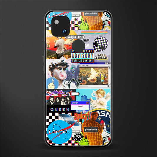 y2k collage aesthetic back phone cover | glass case for google pixel 4a 4g