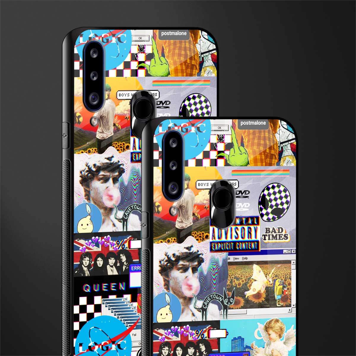 y2k collage aesthetic glass case for samsung galaxy a20s image-2