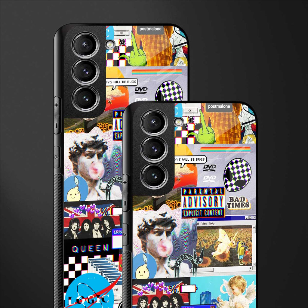 y2k collage aesthetic glass case for samsung galaxy s22 plus 5g image-2