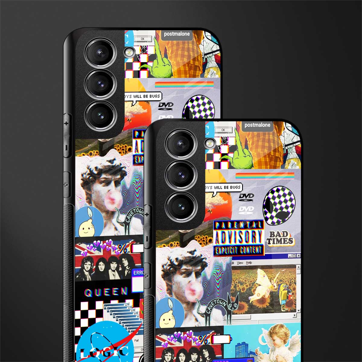 y2k collage aesthetic glass case for samsung galaxy s21 plus image-2