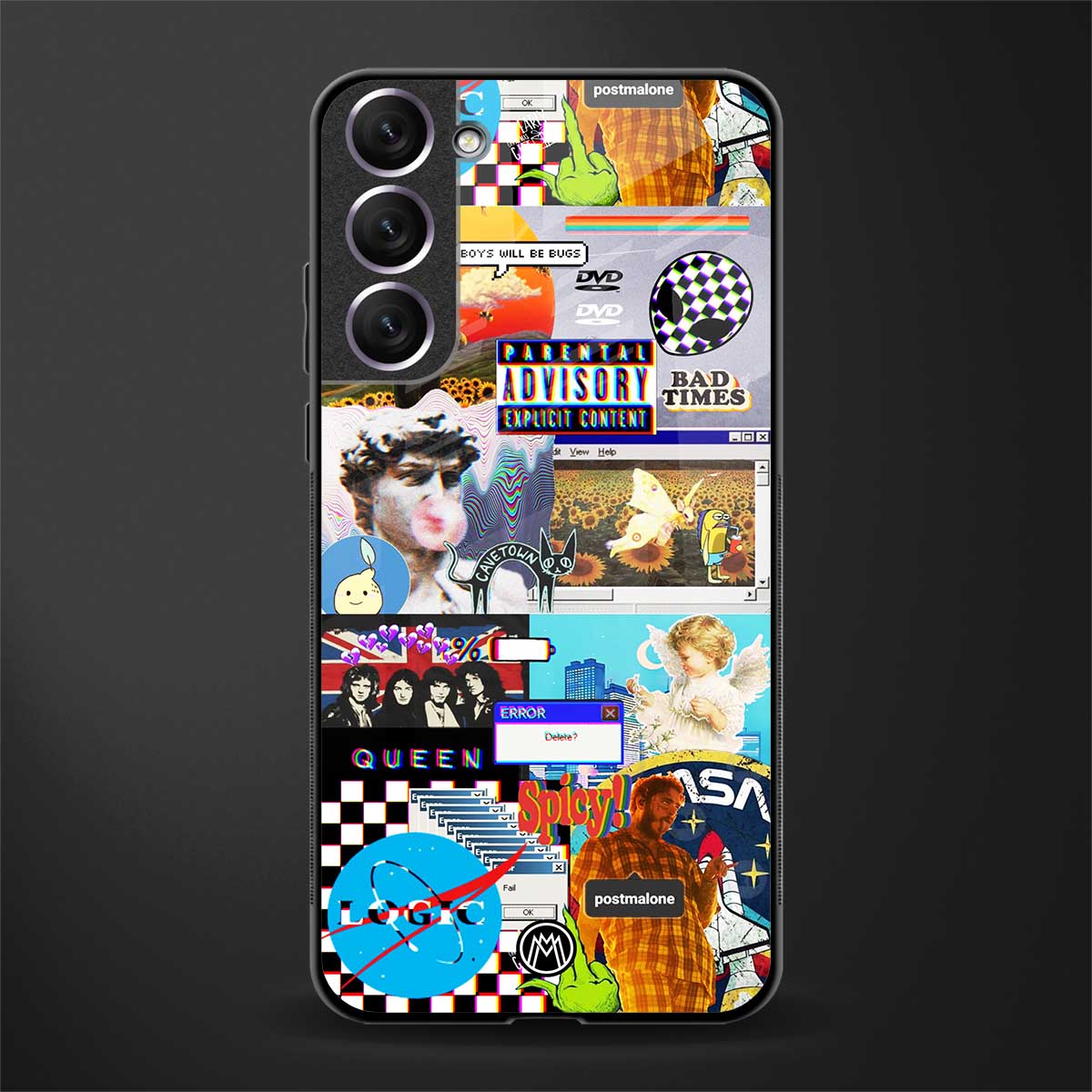 y2k collage aesthetic glass case for samsung galaxy s22 plus 5g image