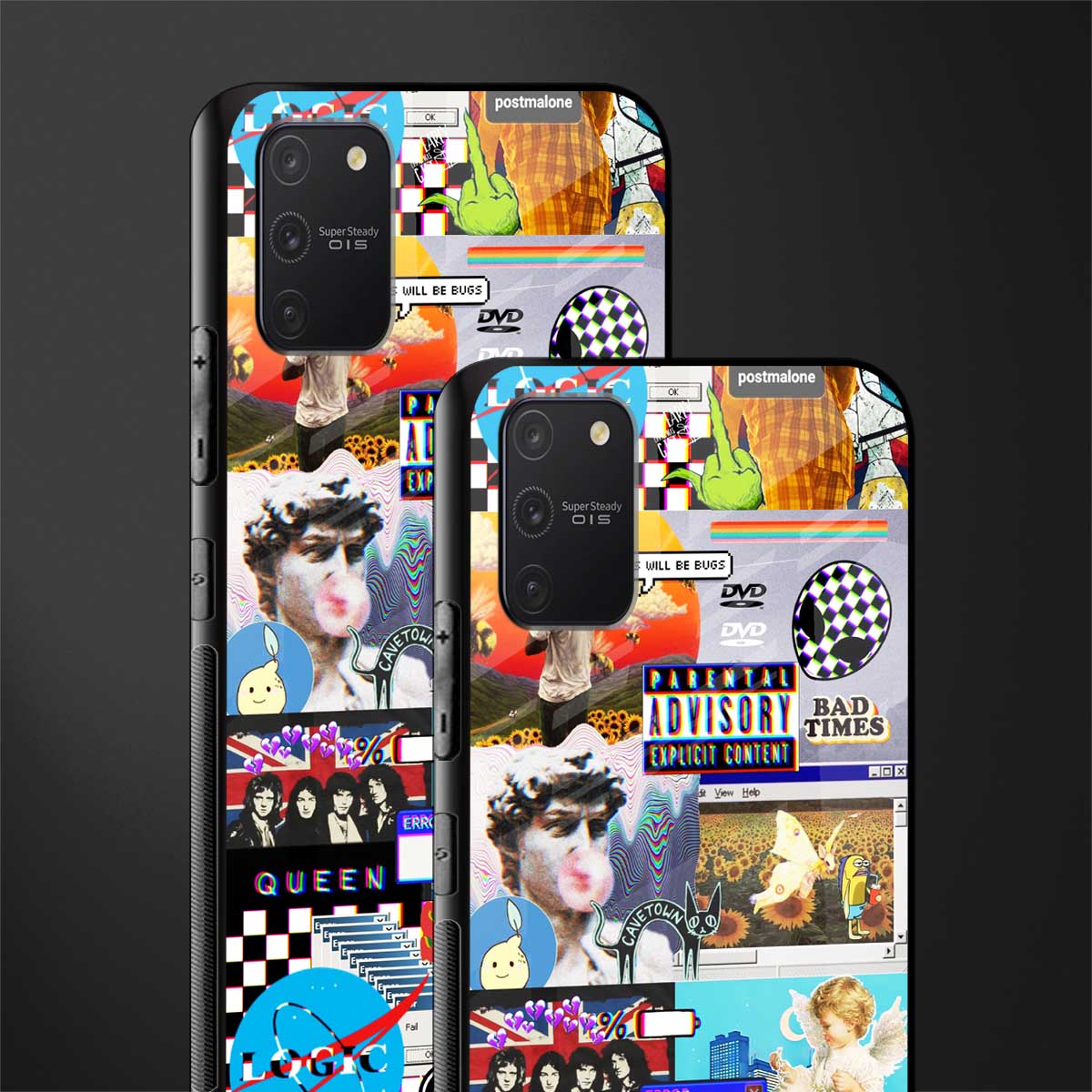 y2k collage aesthetic glass case for samsung galaxy a91 image-2