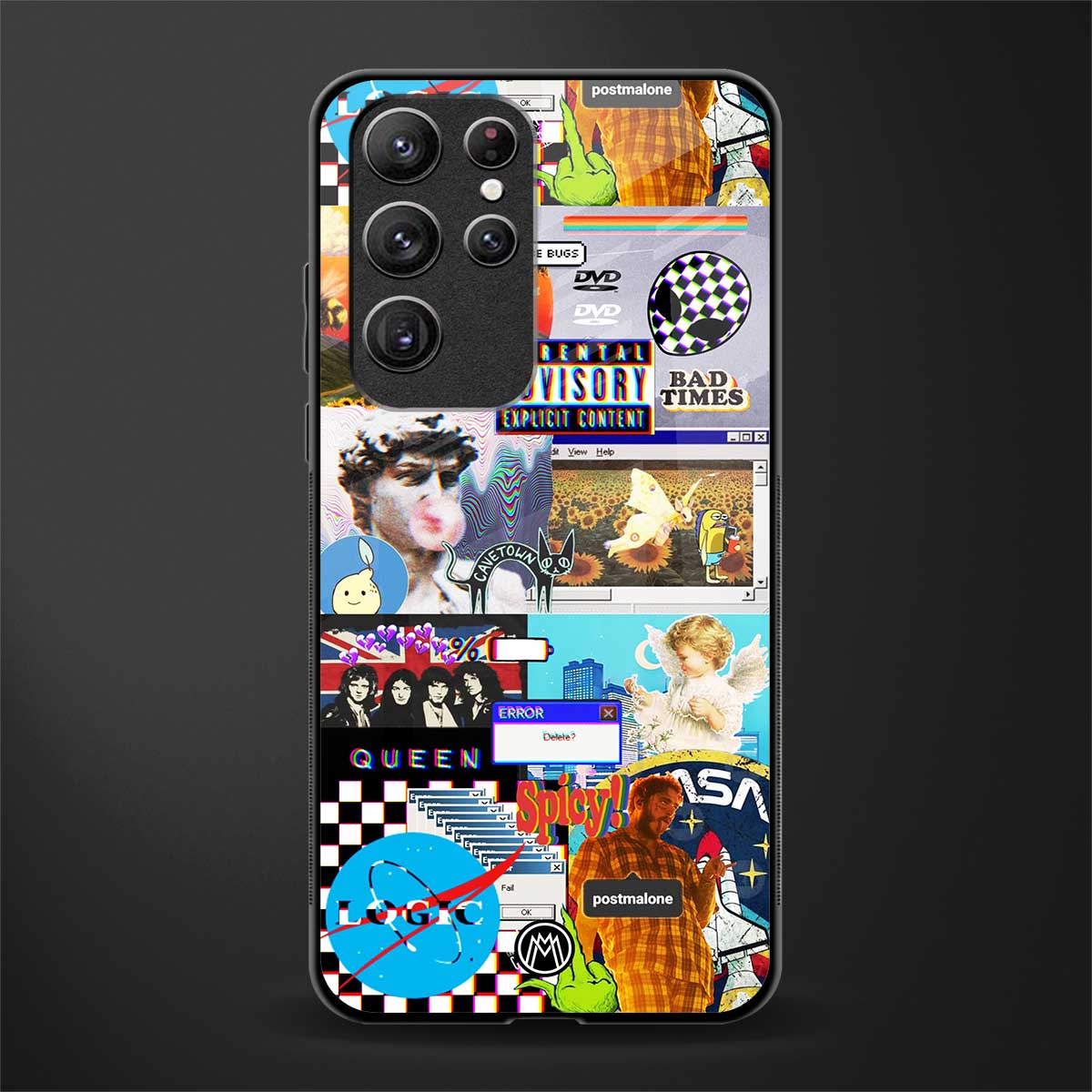 y2k collage aesthetic glass case for samsung galaxy s21 ultra image