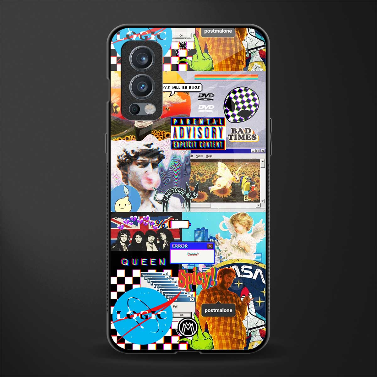 y2k collage aesthetic glass case for oneplus nord 2 5g image