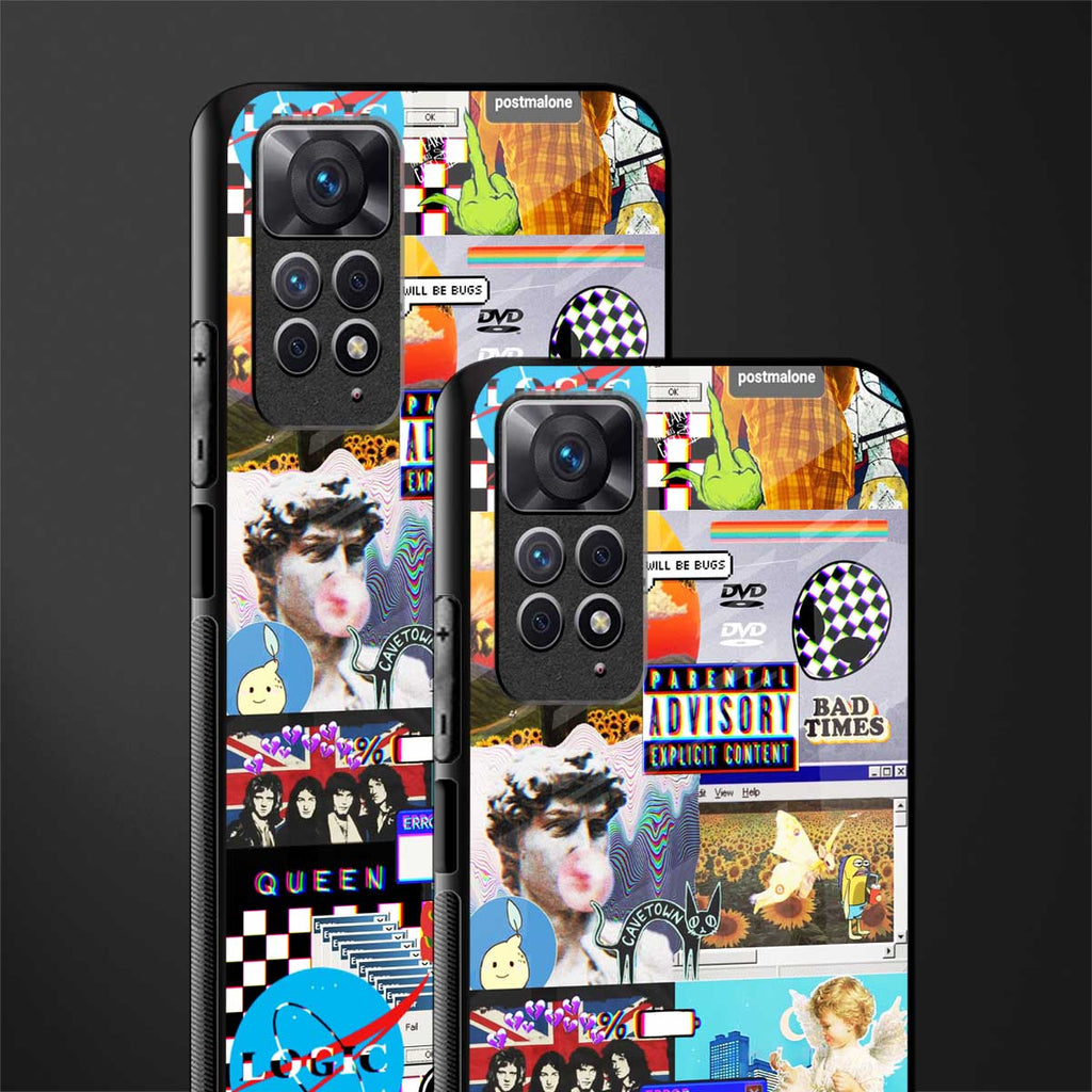 y2k collage aesthetic glass case for redmi note 11 image-2