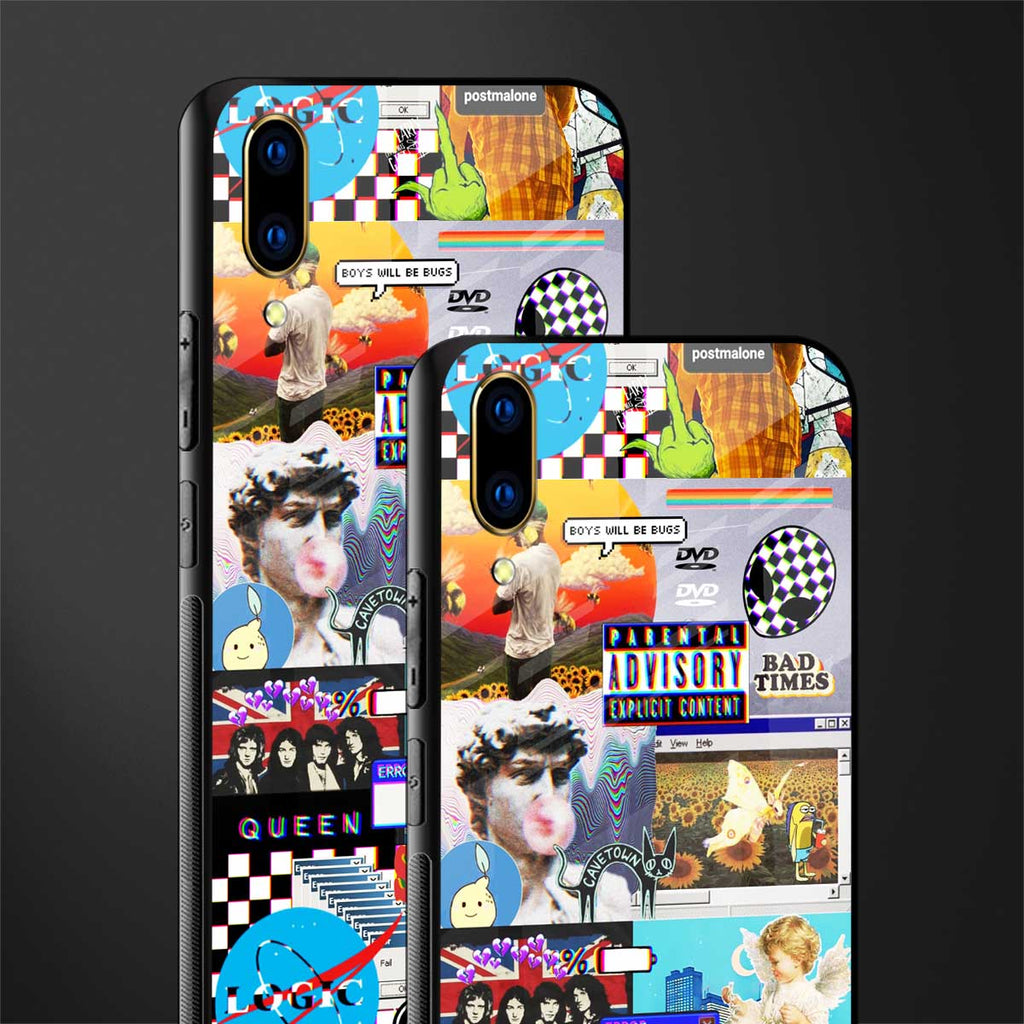 y2k collage aesthetic glass case for vivo v11 pro image-2
