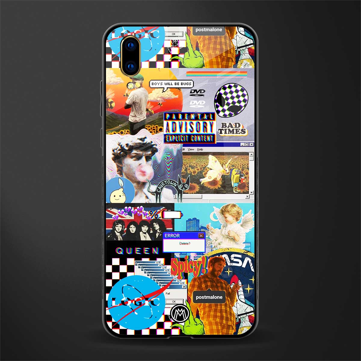 y2k collage aesthetic glass case for vivo v11 pro image