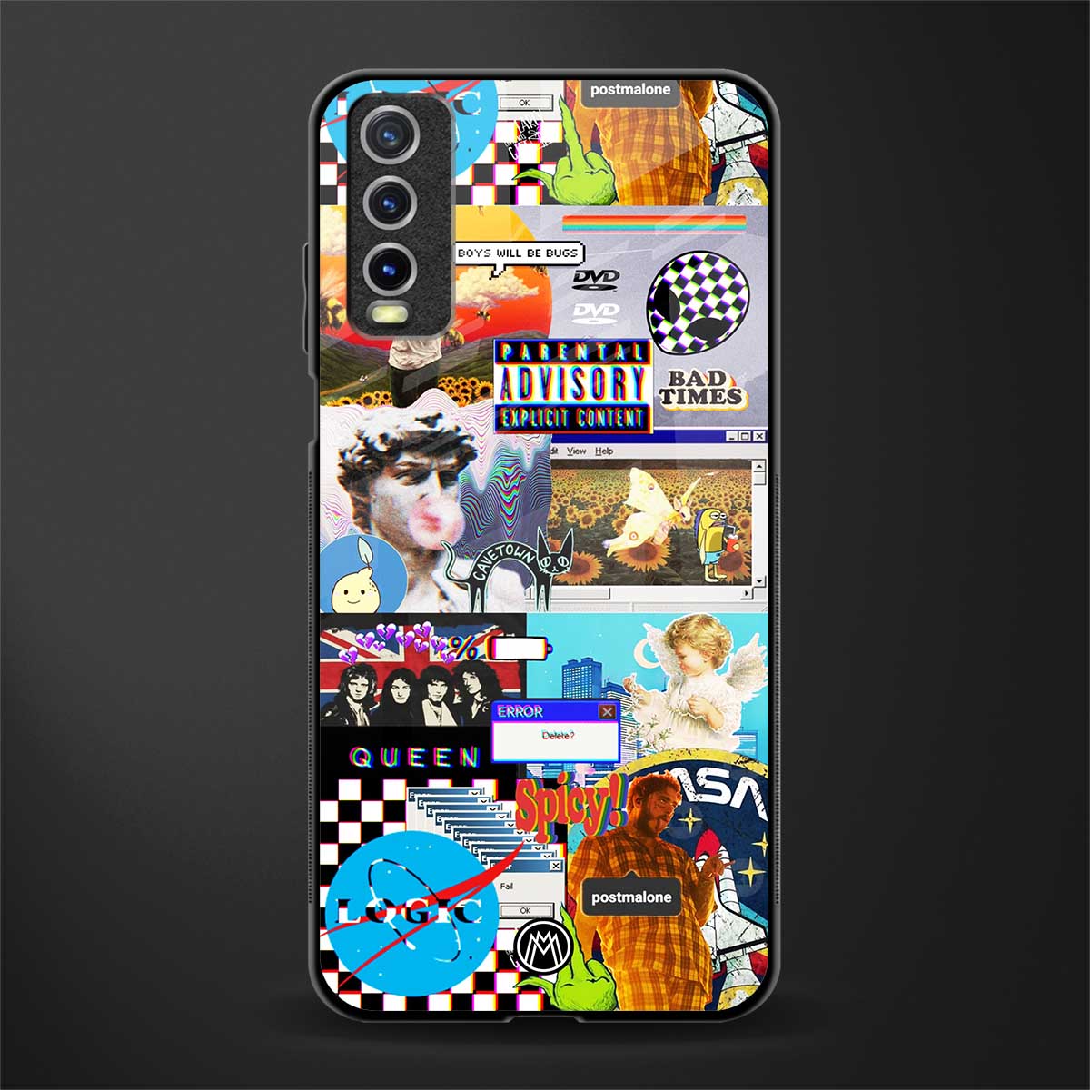 y2k collage aesthetic glass case for vivo y20 image