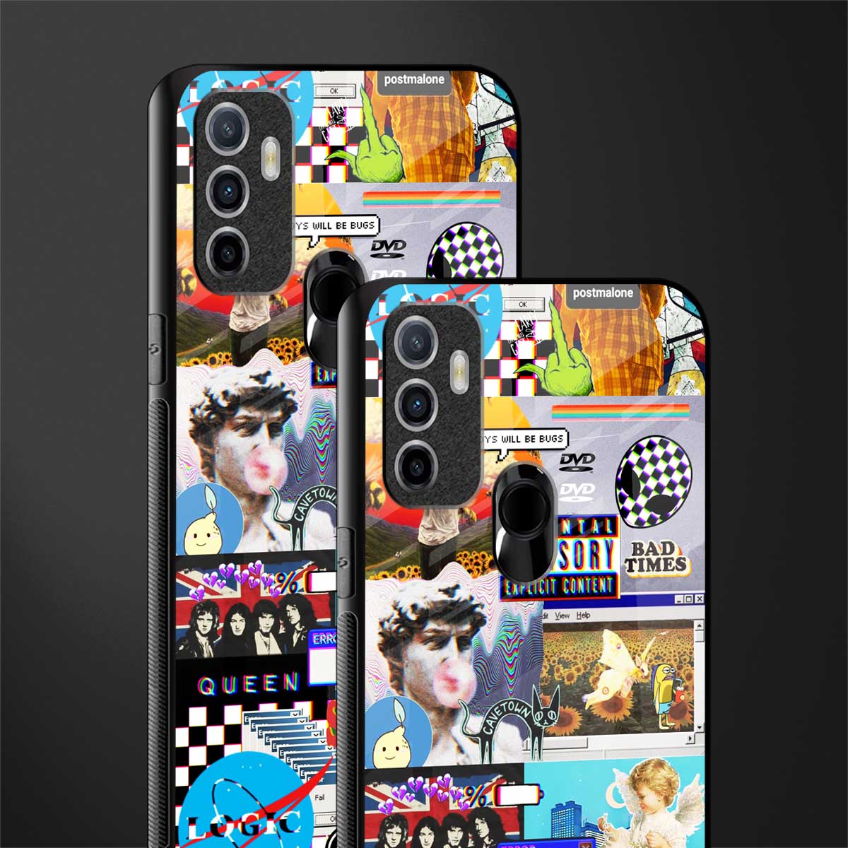 y2k collage aesthetic glass case for oppo a53 image-2