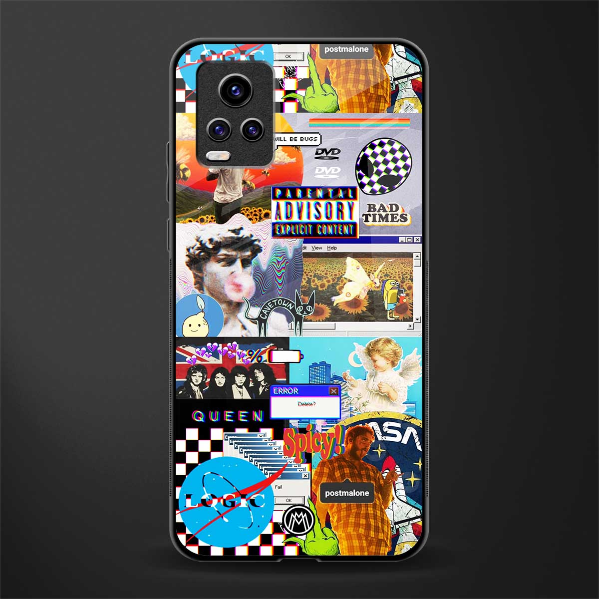 y2k collage aesthetic glass case for vivo v20 image