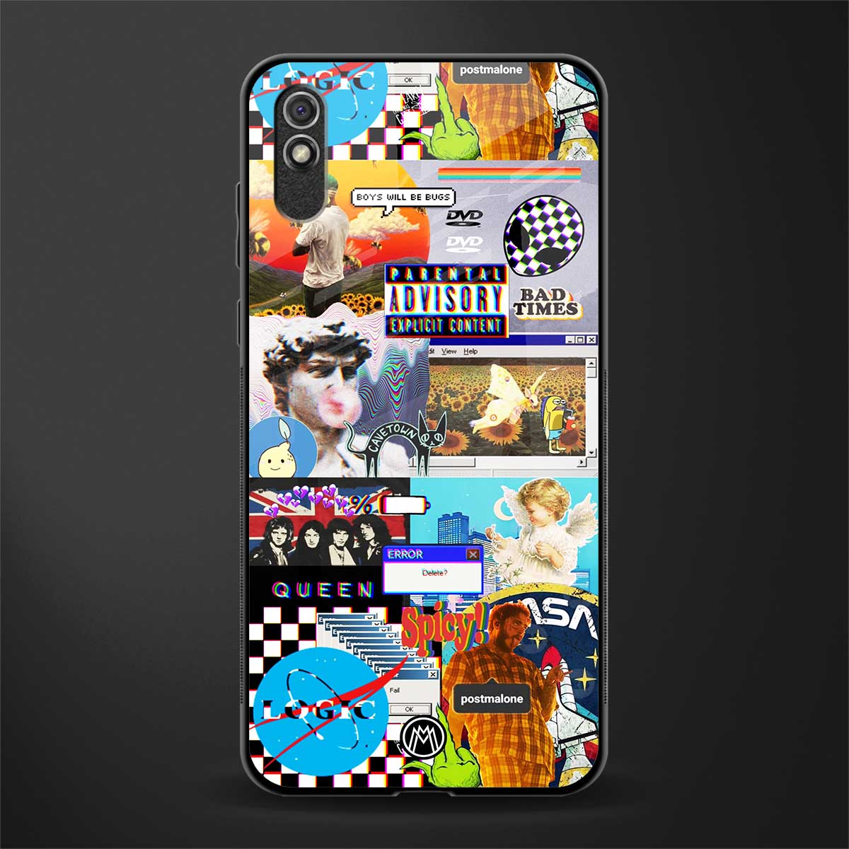 y2k collage aesthetic glass case for redmi 9i image
