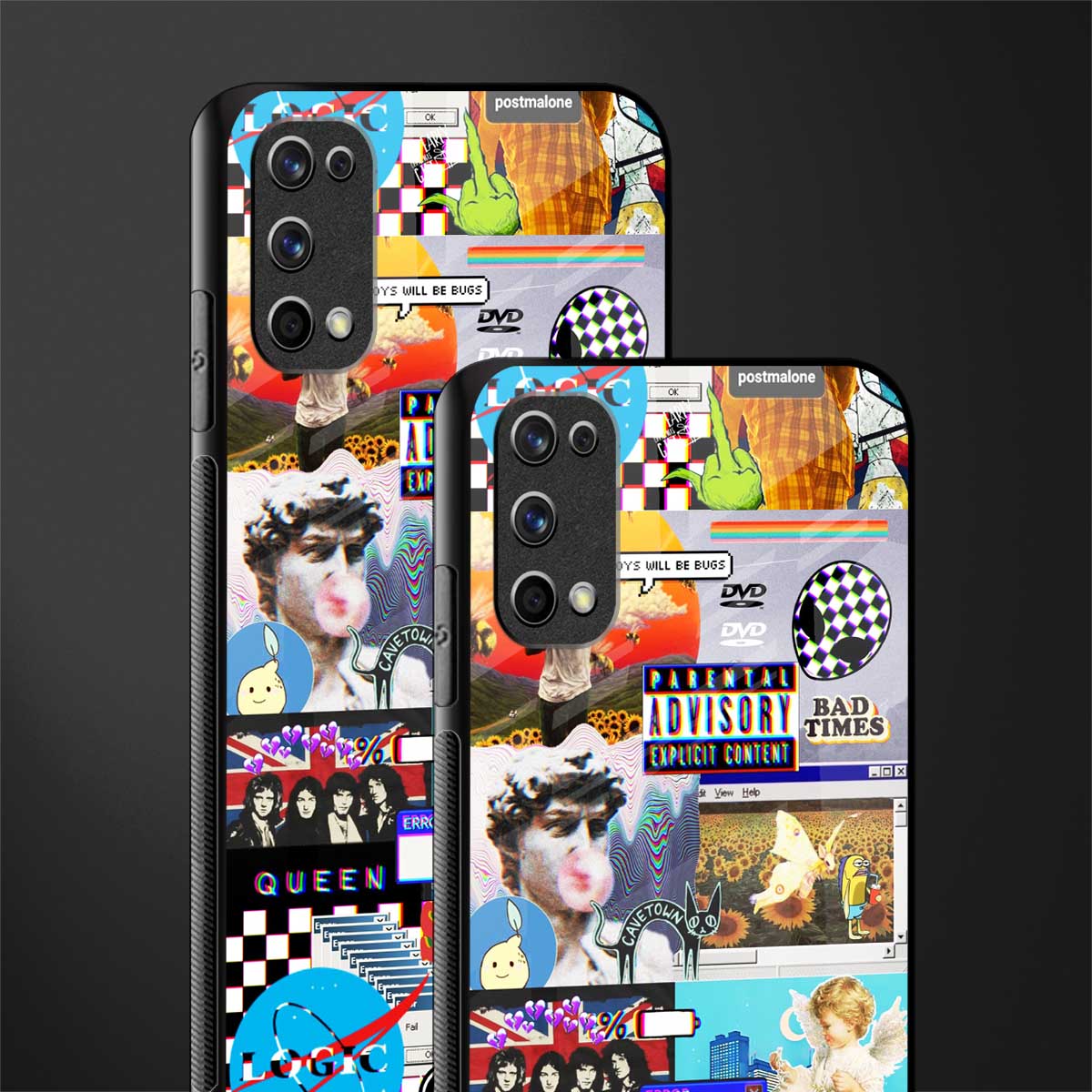 y2k collage aesthetic glass case for realme 7 pro image-2