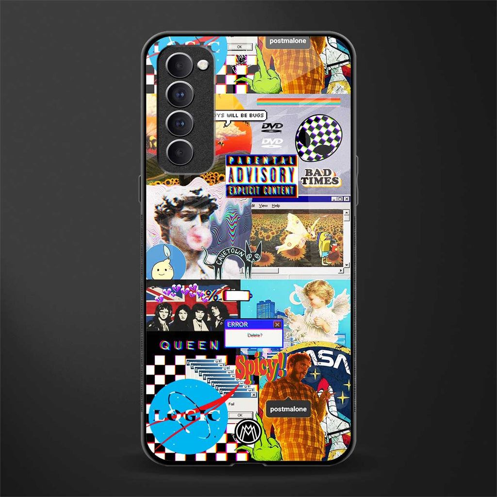 y2k collage aesthetic glass case for oppo reno 4 pro image