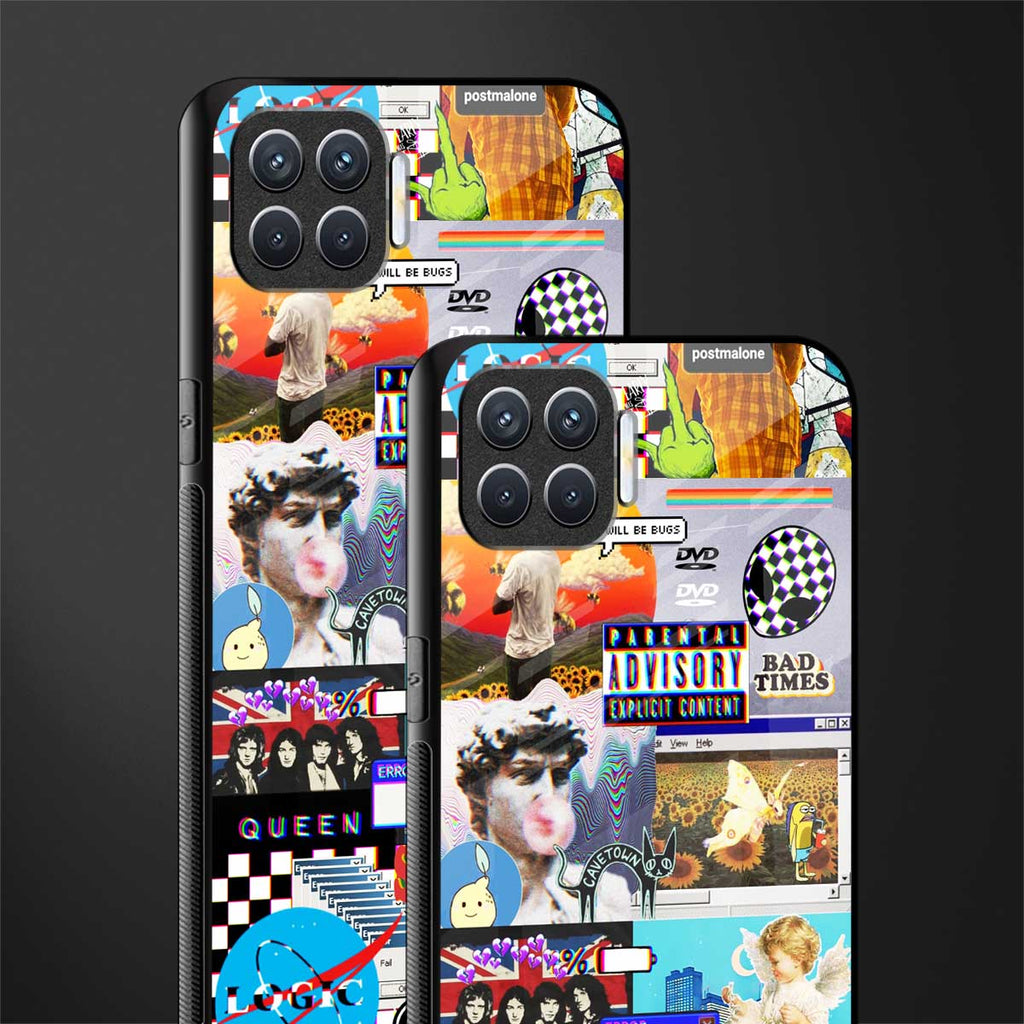 y2k collage aesthetic glass case for oppo f17 image-2
