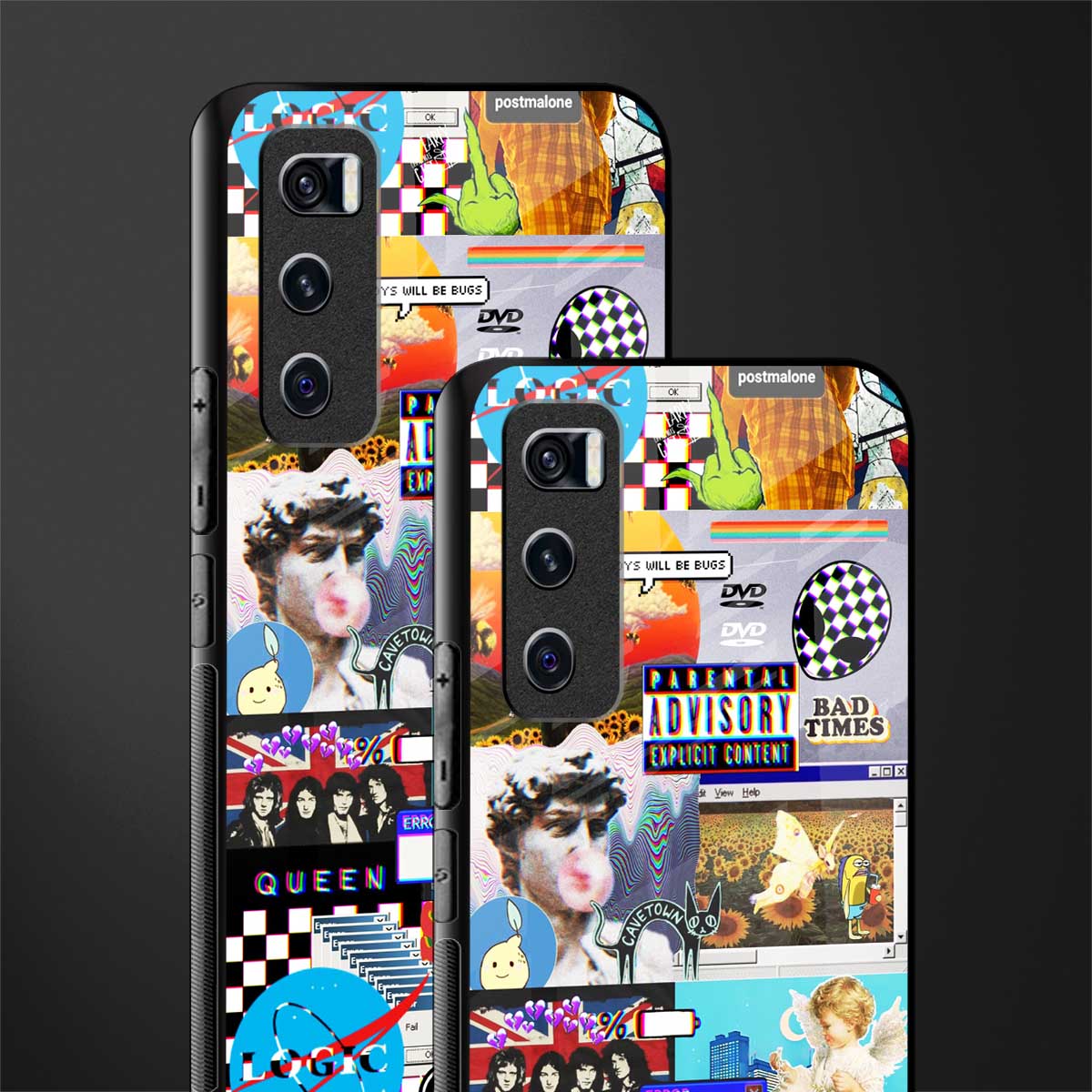 y2k collage aesthetic glass case for vivo v20 se image-2