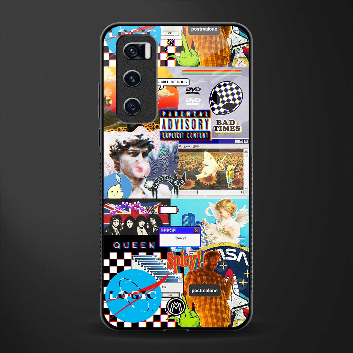 y2k collage aesthetic glass case for vivo v20 se image