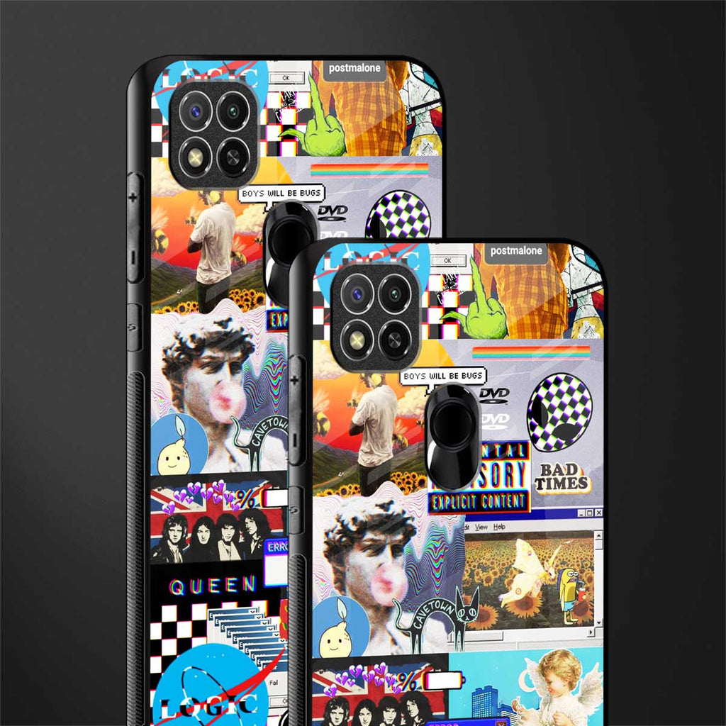 y2k collage aesthetic glass case for redmi 9c image-2