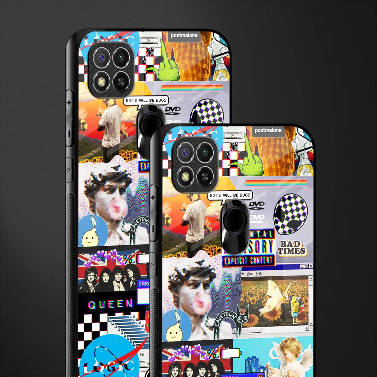 y2k collage aesthetic glass case for redmi 9c image-2