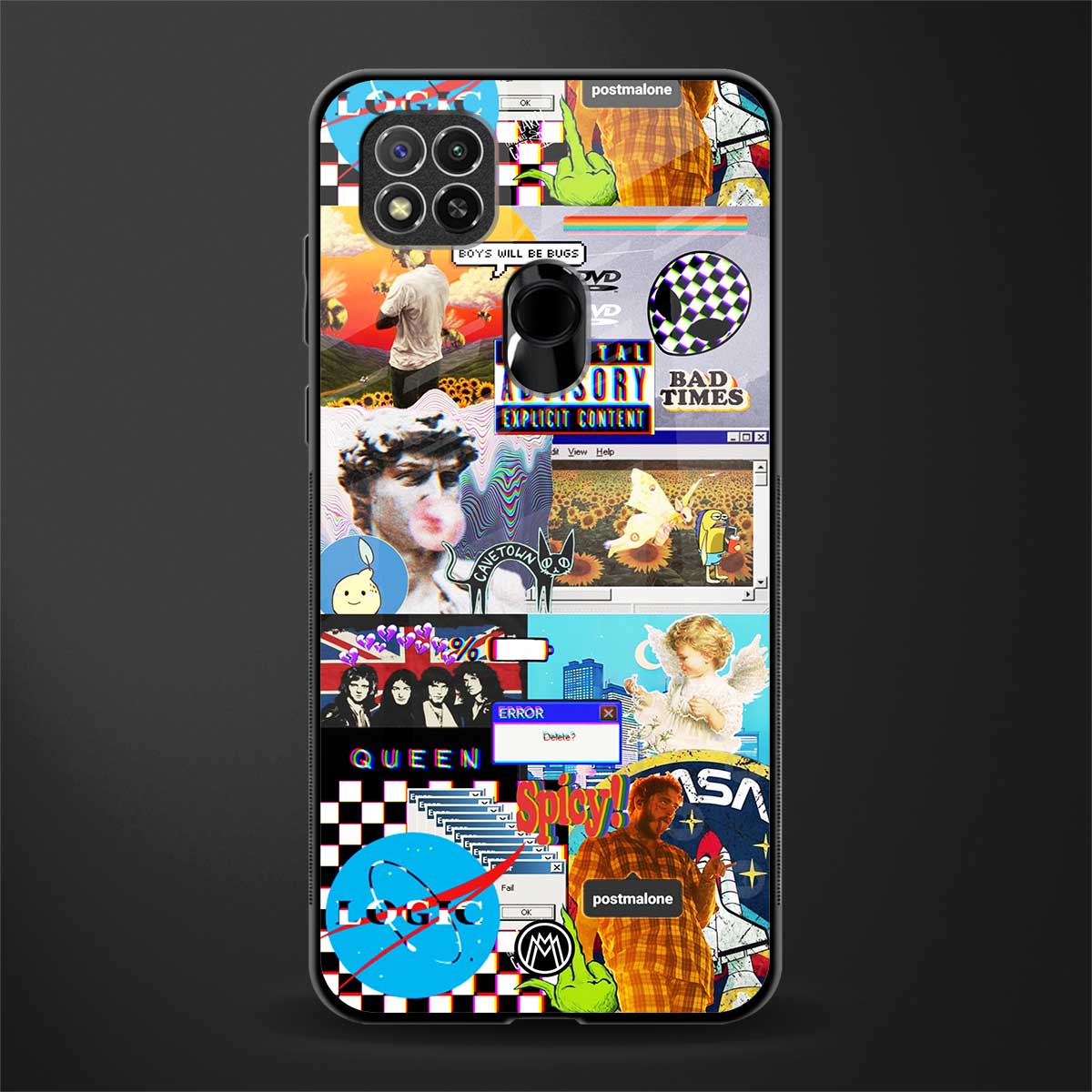 y2k collage aesthetic glass case for redmi 9c image