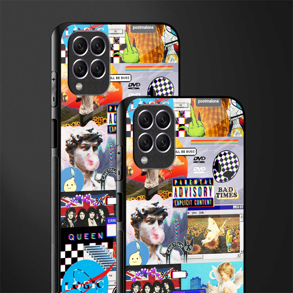y2k collage aesthetic glass case for samsung galaxy f62 image-2
