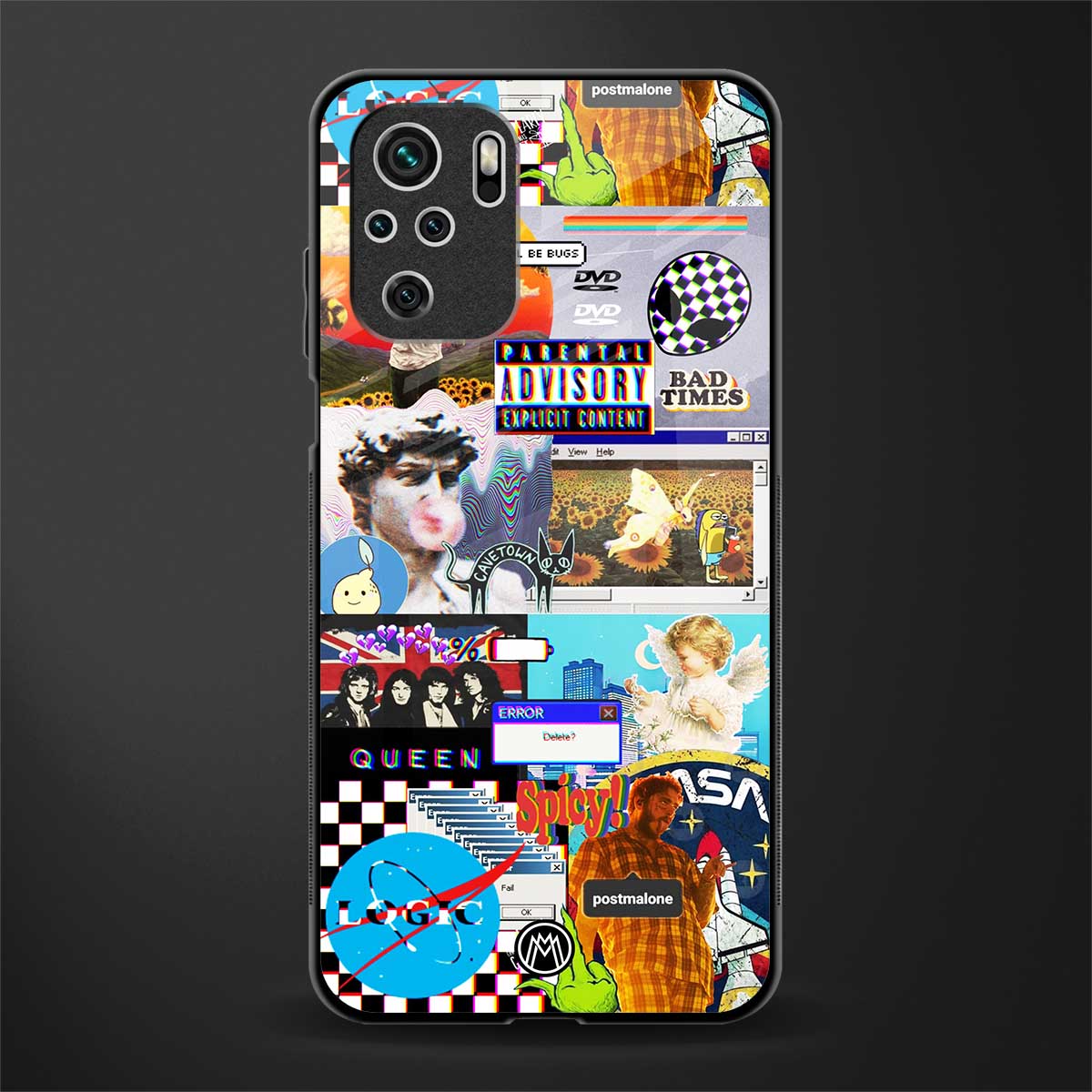 y2k collage aesthetic glass case for redmi note 10 image
