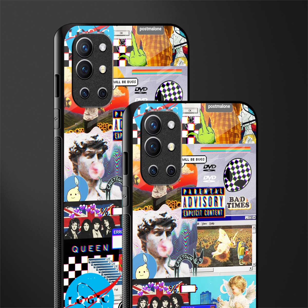 y2k collage aesthetic glass case for oneplus 9r image-2