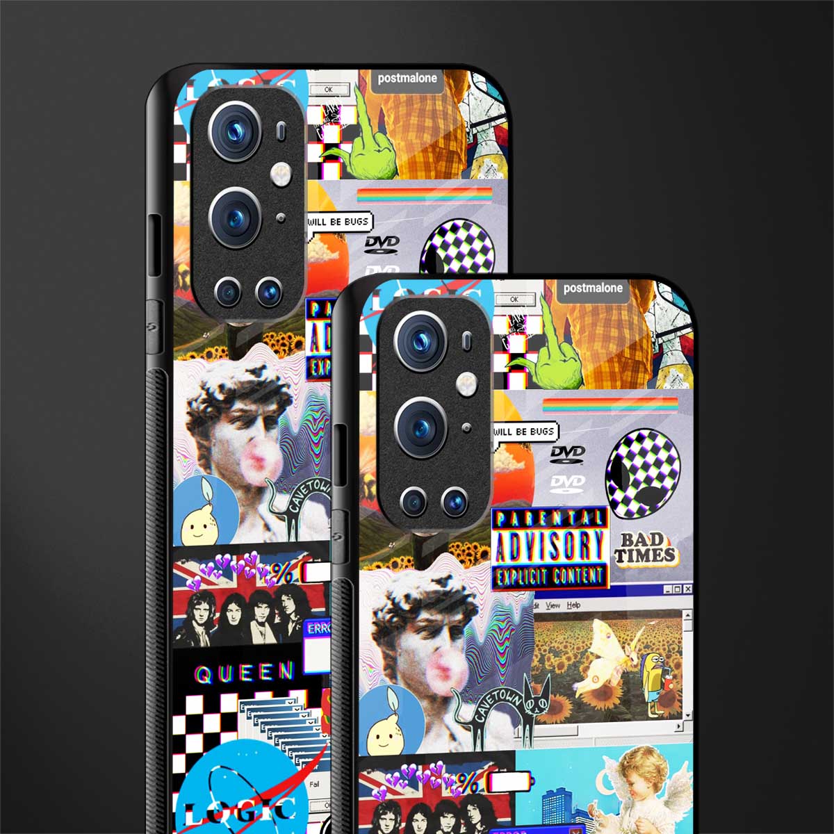 y2k collage aesthetic glass case for oneplus 9 pro image-2