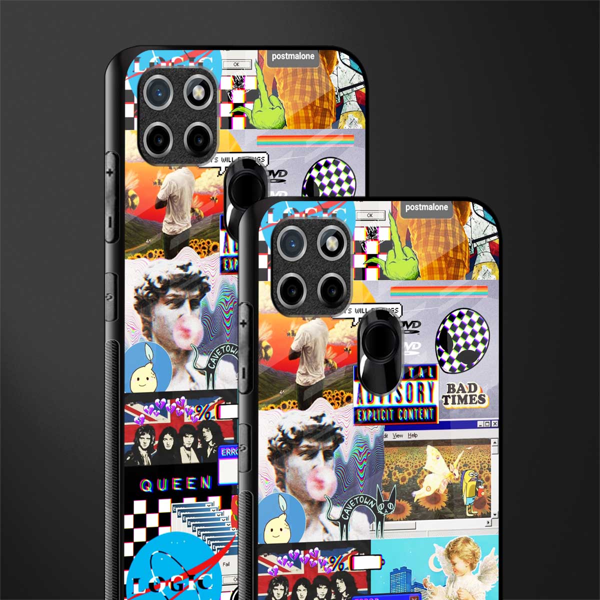 y2k collage aesthetic glass case for realme c21 image-2