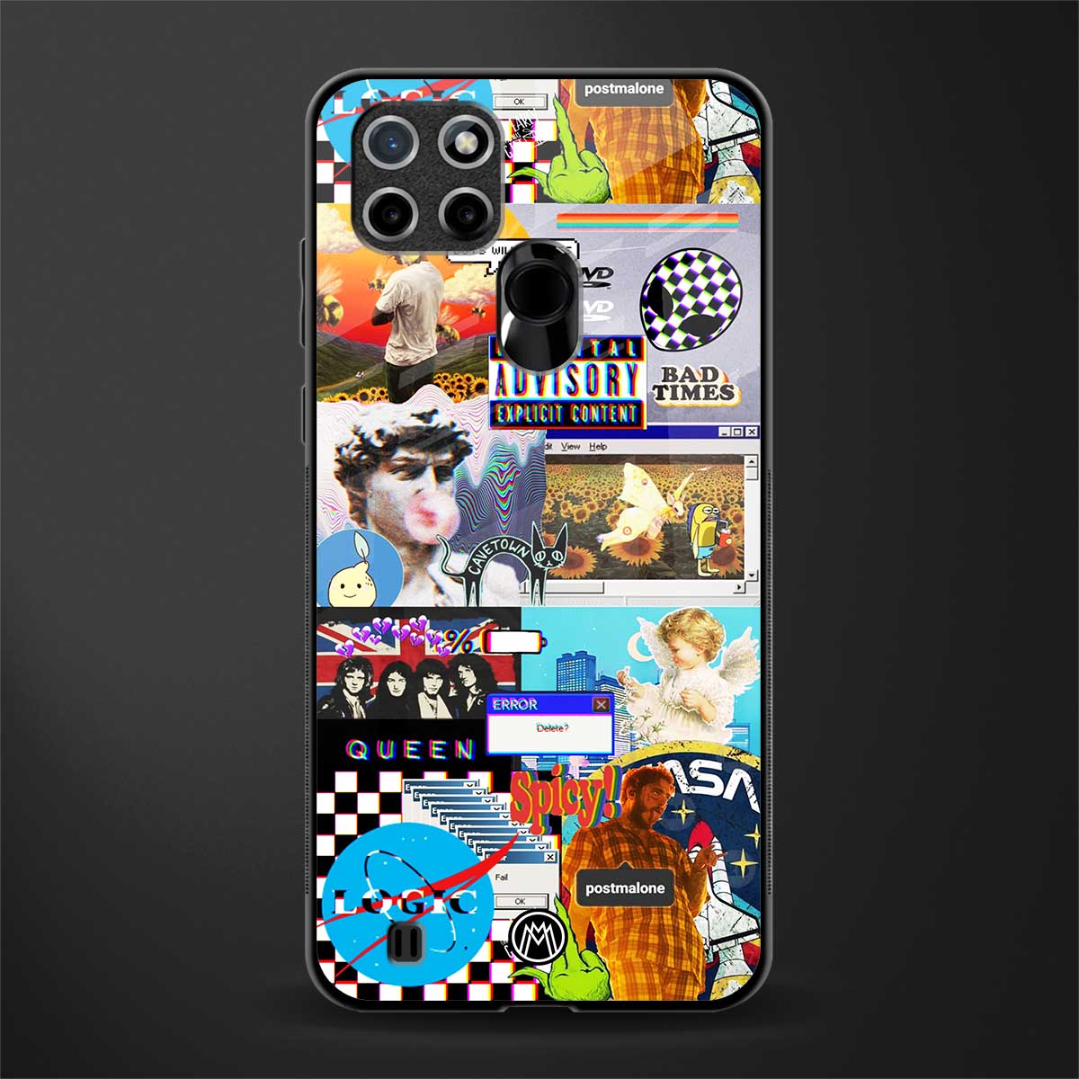 y2k collage aesthetic glass case for realme c21 image