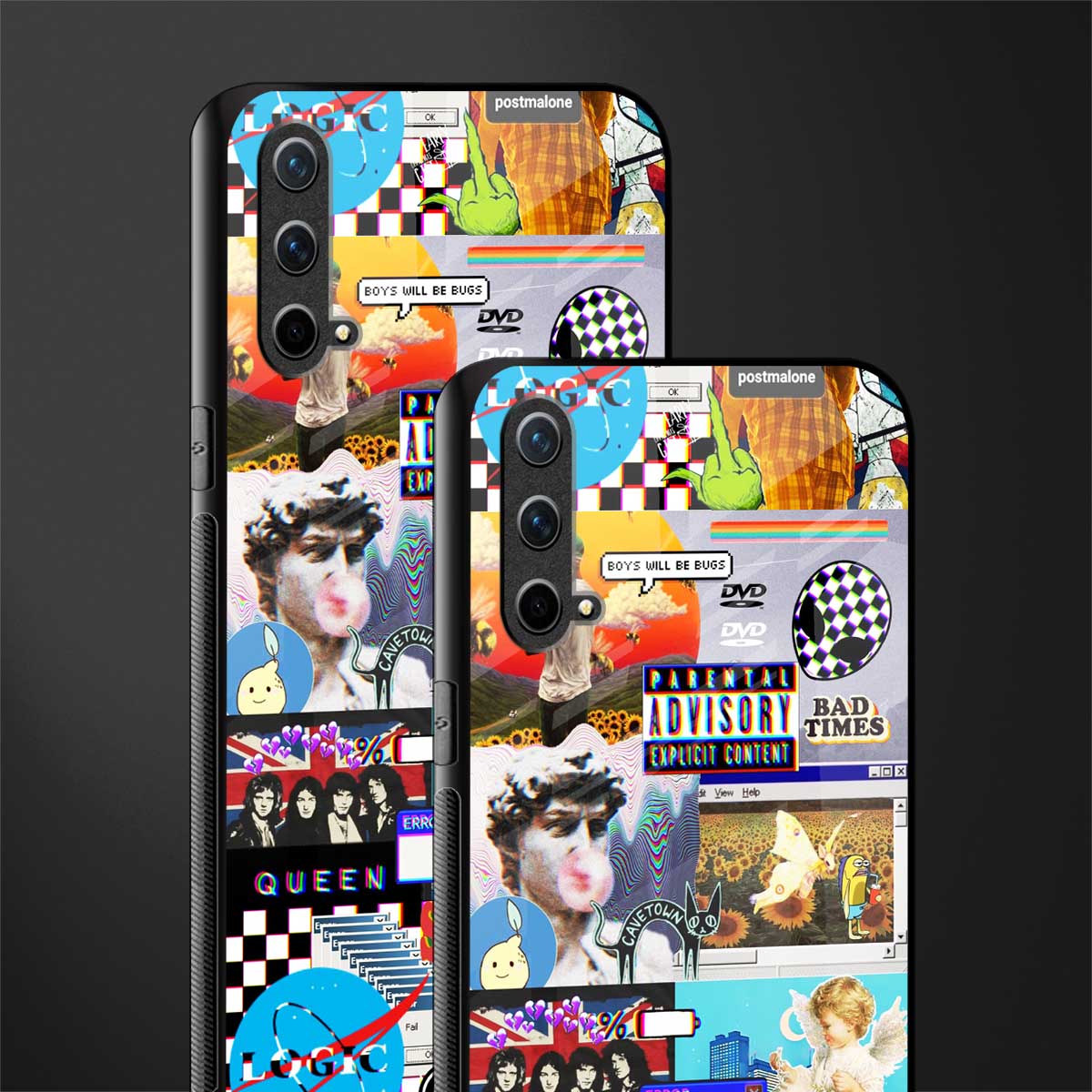 y2k collage aesthetic glass case for oneplus nord ce 5g image-2