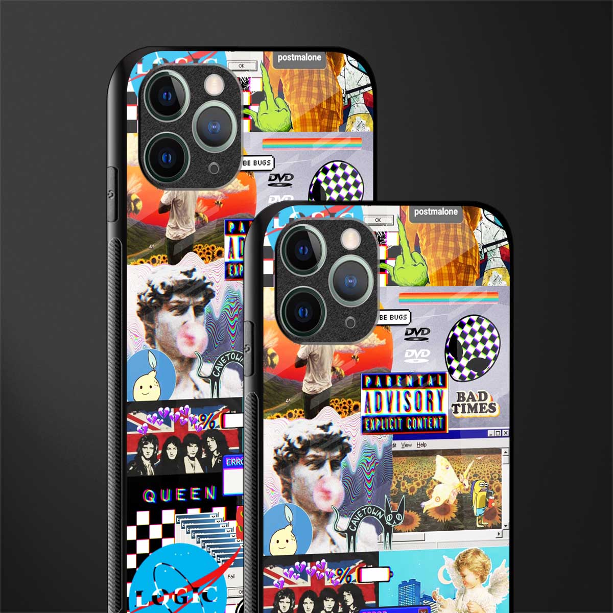 y2k collage aesthetic glass case for iphone 11 pro image-2