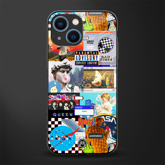 y2k collage aesthetic glass case for iphone 13 mini image