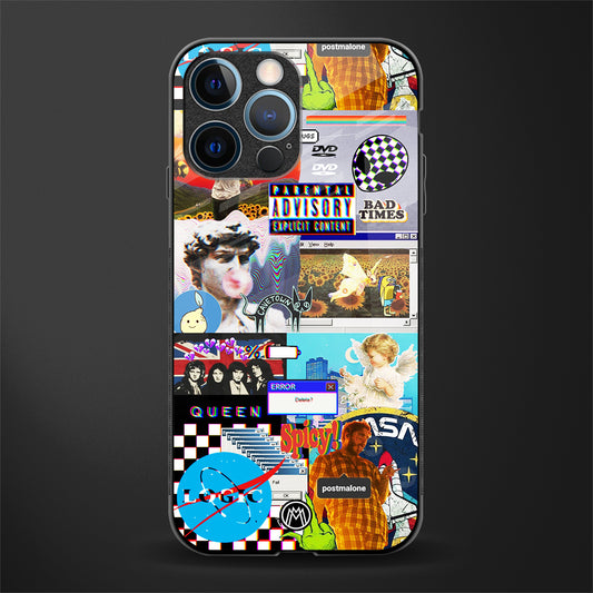 y2k collage aesthetic glass case for iphone 14 pro image