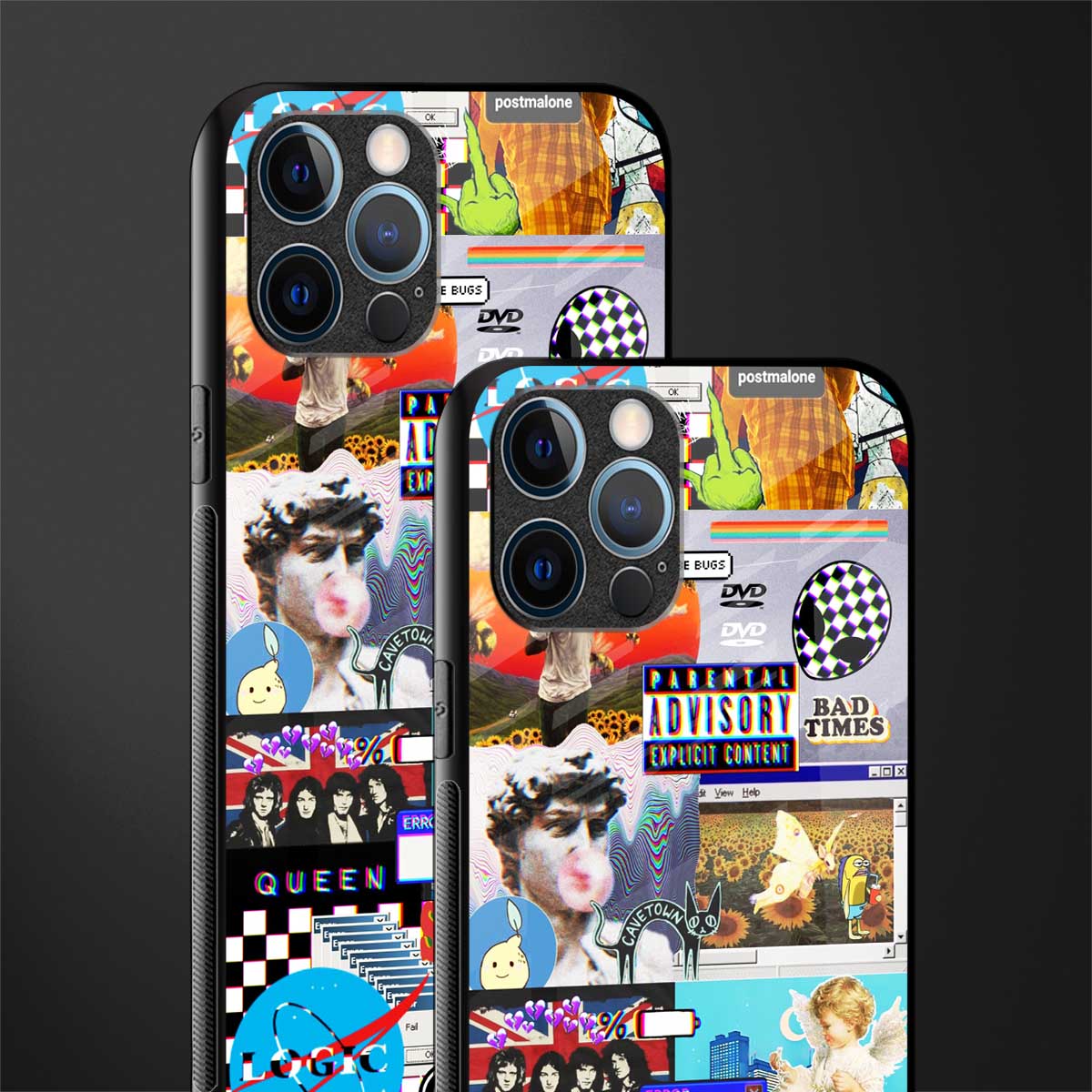 y2k collage aesthetic glass case for iphone 14 pro max image-2