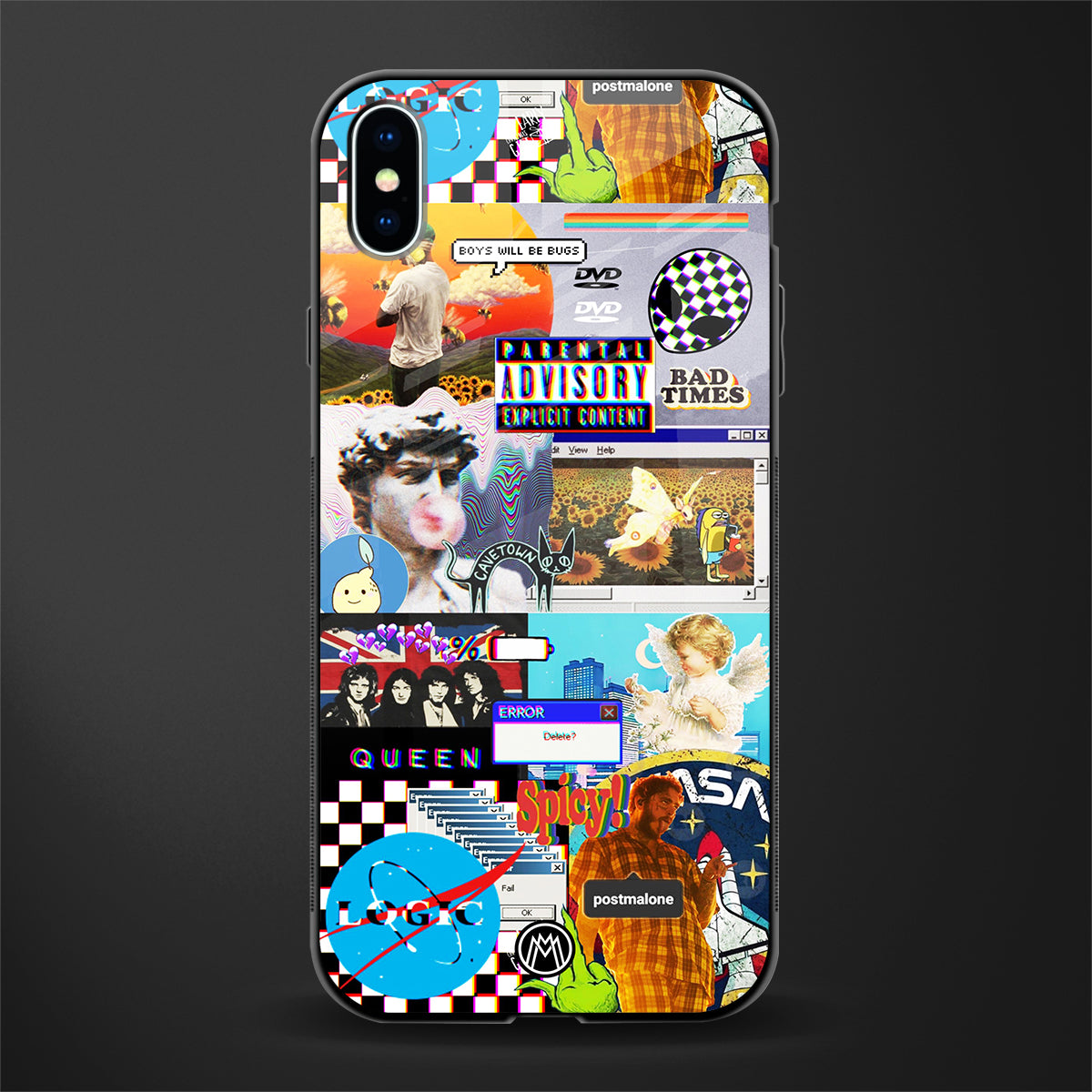 y2k collage aesthetic glass case for iphone xs max image