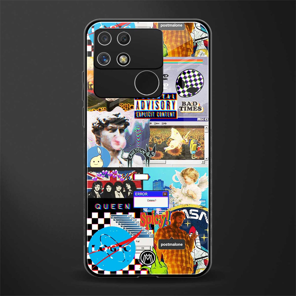y2k collage aesthetic back phone cover | glass case for realme narzo 50a