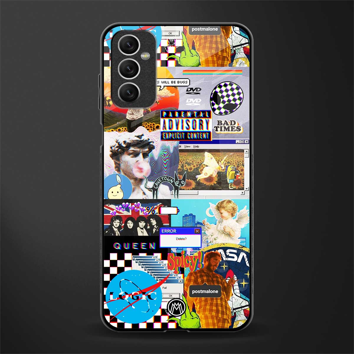 y2k collage aesthetic glass case for samsung galaxy m52 5g image